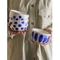 bol gres decore motif bleu bloomingville linora set de 3