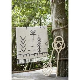 madam stoltz petit tapis tufte descente lit bain blanc noir ethnique