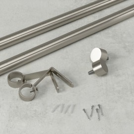 umbra cappa tringle a rideaux simple extensible acier brosse argent