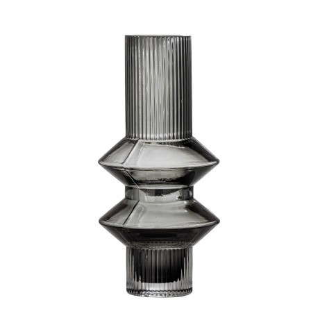 bloomingville vase verre gris style neo art deco davine