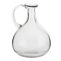 madam stoltz vase verre transparent  vintage retro avec poignee