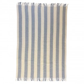 plaid laine raye bleu clair klippan gotland vertical