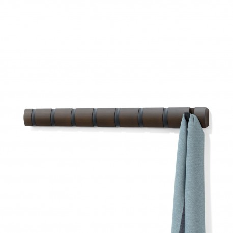 portemanteau mural design contemporain noyer fonce umbra flip 8 pateres