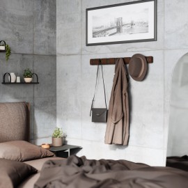 portemanteau mural design contemporain noyer fonce umbra flip 8 pateres