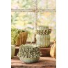 vase vert ceramique decore de fleurs en relief ib laursen