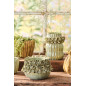 cache pot ceramique decore fleus relief vert ib laursen hortensia