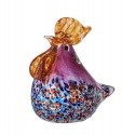 figurine en verre souffle poule rose bloomingville livie