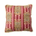 coussin de salon rose motif tigres bloomingville poirino