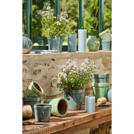 cache pot ceramique bleu aspect vieilli ib laursen marina