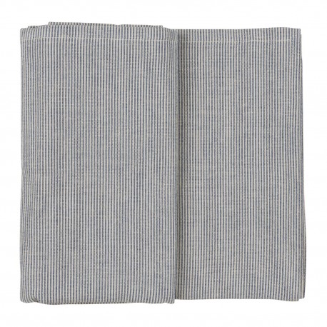 nappe coton fines rayures bleu fonce 150 x 150 cm ib laursen