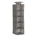 rangement en tissu gris suspendu etagere 5 compartiments zeller 14613