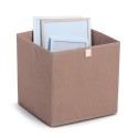 panier rangement cube textile marron terra zeller