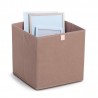 panier rangement cube textile marron terra zeller