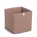 panier rangement cube textile marron terra zeller