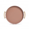 plateau de cuisine rond metal marron terracotta zeller