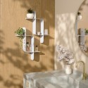 etagere murale design modulable graphique acier blanc umbra montage