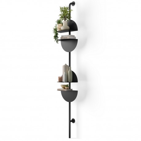 etagere murale graphique modulable verticale acier noir umbra solis