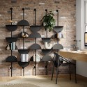etagere murale graphique modulable verticale acier noir umbra solis