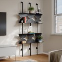 etagere murale graphique modulable verticale acier noir umbra solis