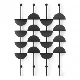 etagere murale graphique modulable verticale acier noir umbra solis