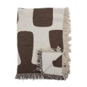 plaid coton recycle brun beige bloomingville bilston