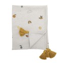 plaid bébé coton recycle blanc pompons bloomingville agnes