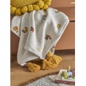 plaid bébé coton recycle blanc pompons bloomingville agnes