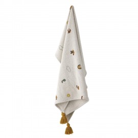 plaid bébé coton recycle blanc pompons bloomingville agnes