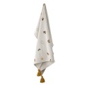 plaid bébé coton recycle blanc pompons bloomingville agnes