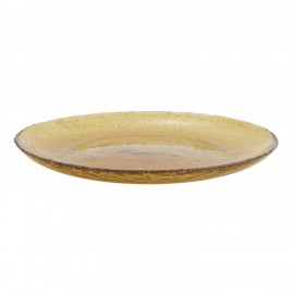 assiette en verre bulle orange ambre madam stoltz