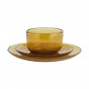 assiette en verre bulle orange ambre madam stoltz