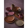 assiette plate artisanale gres marron madam stoltz
