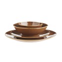 assiette plate artisanale gres marron madam stoltz
