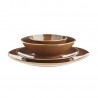 assiette plate artisanale gres marron madam stoltz