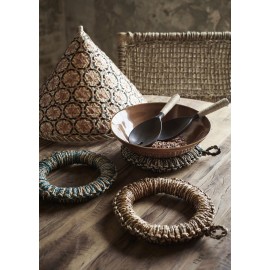 assiette plate artisanale gres marron madam stoltz