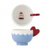 tasse peinte anse coeur rouge gateau au fond bloomingville lively