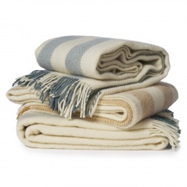 plaid laine raye vert klippan gotland vertical