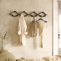 portemanteau mural bois fonce noyer elegant umbra montage