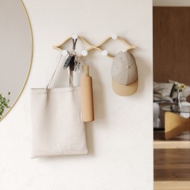 portemanteau mural bois courbe naturel umbra montage