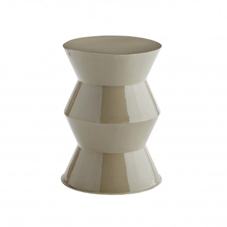 bout de canapé tabouret graphique metal emaille gris madam stoltz