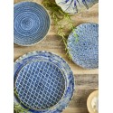assiette gres emaille texture bleu bloomingville elanor set de 3