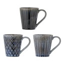 mug gres emaille bleu texture bloomingville elanor set de 3