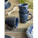 mug gres emaille bleu texture bloomingville elanor set de 3