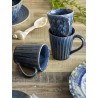 mug gres emaille bleu texture bloomingville elanor set de 3