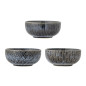 bols gres emaille bleu texture bloomingville elanor set de 3