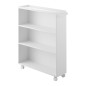 etagere bibliotheque basse a roulettes acier blanc yamazaki tower