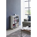etagere bibliotheque basse a roulettes acier blanc yamazaki tower