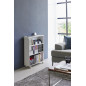 etagere bibliotheque basse a roulettes acier blanc yamazaki tower
