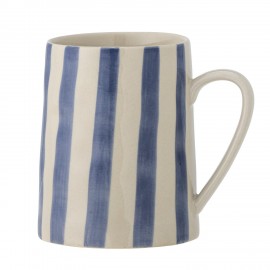 mug raye gres peint bleu bloomingville begonia