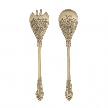 couverts à salade metal dore grave fin bloomingville kalima